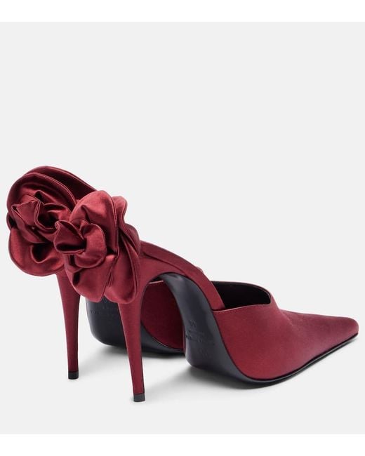 Magda Butrym Red Verzierte Mules Aus Satin