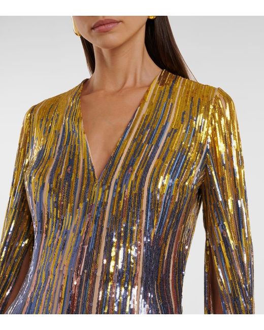 Elie Saab Brown Robe Mit Pailletten