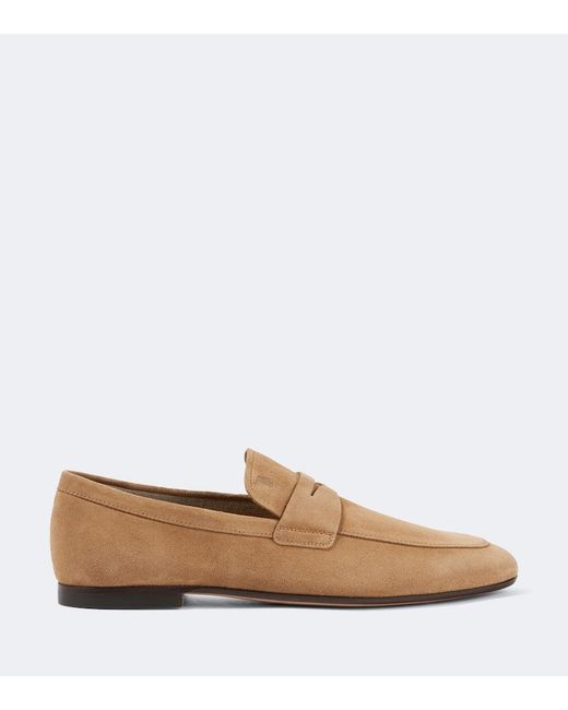 Tod's White Suede Penny Loafers for men