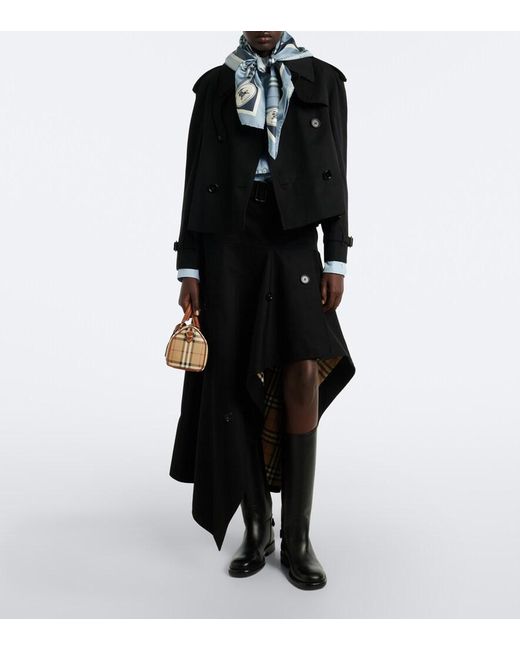 Burberry Black Asymmetric Cotton Maxi Skirt