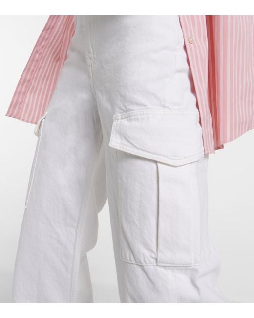 Agolde White Minka Denim Cargo Pants