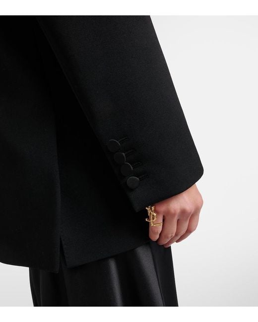 Saint Laurent Black Double-Breasted Wool Blazer