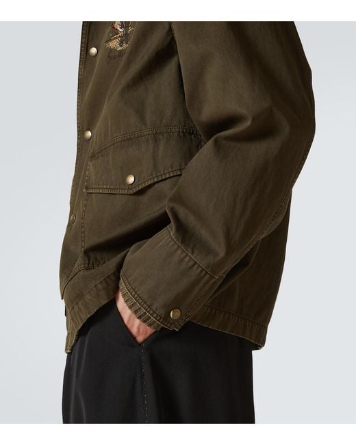 Burberry Green Corduroy-Trimmed Cotton Twill Field Jacket for men