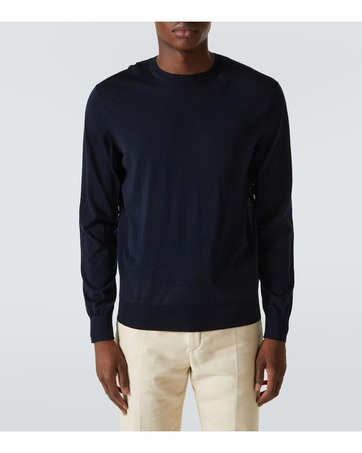 Zegna Blue High Performance Wool Sweater for men