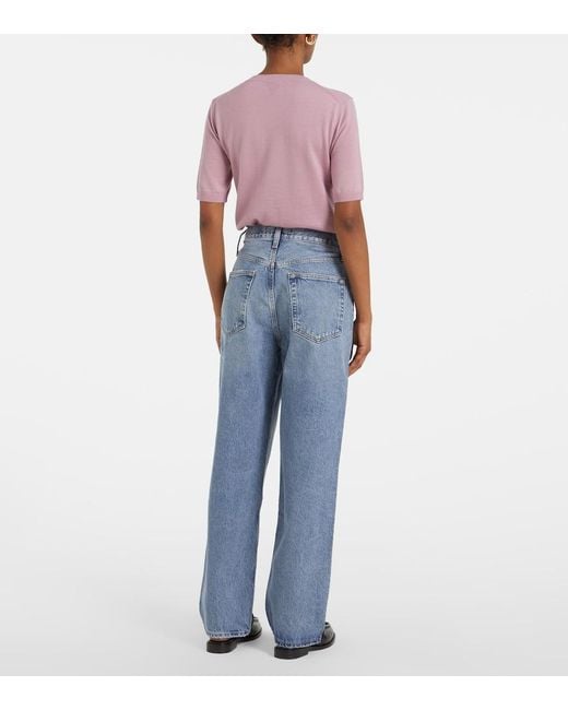 Agolde Blue V-Waist Baggy Straight Jeans