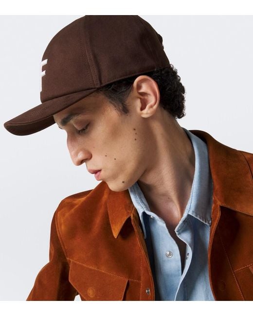 Tom Ford Brown Logo Cotton Canvas Baseball Cap for men