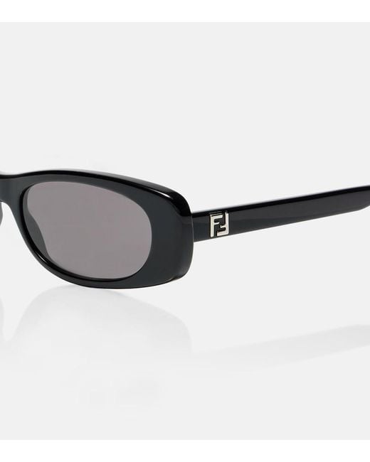 Fendi Brown Ff Squared Oval Sunglasses