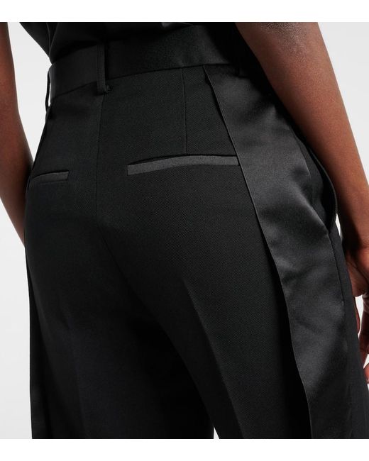 Pantaloni regular in misto lana di Victoria Beckham in Black