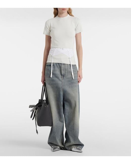 Balenciaga White Lingerie Cotton-Blend Jersey T-Shirt