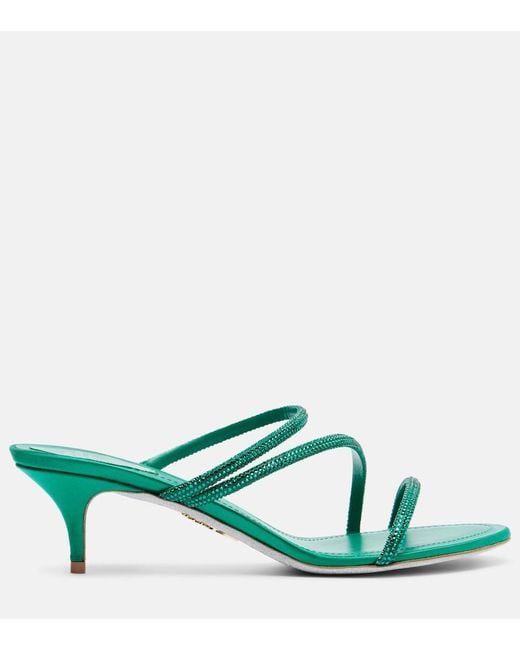 Rene Caovilla Green Crystal-Embellished Sandals