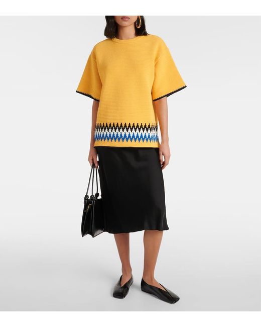 Camiseta de algodon con ribete Jil Sander de color Yellow