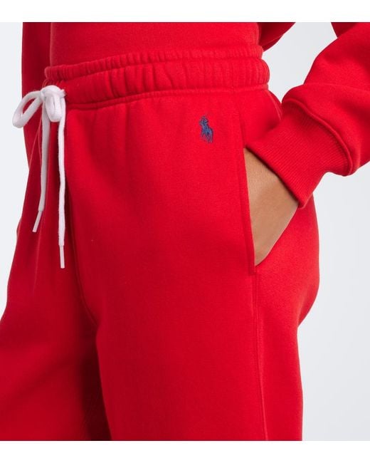 Polo Ralph Lauren Red Cotton-Blend Jersey Sweatpants