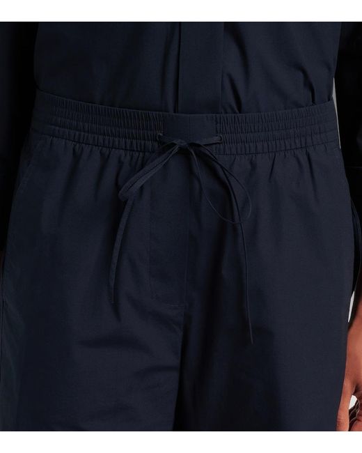 Dorothee Schumacher Blue Poplin Power Ii Cotton Poplin Wide-Leg Pants
