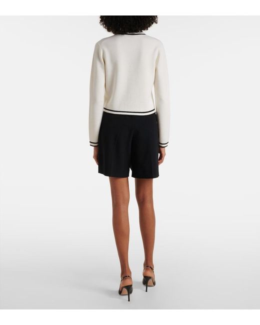 Tory Burch White Kendra Wool-Blend Cardigan