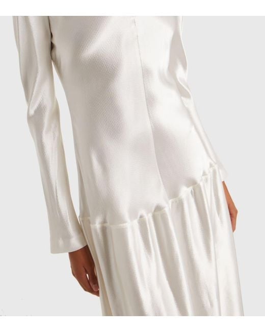 FFORME White Mila Satin Maxi Dress