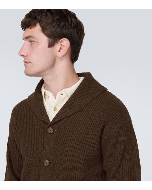 Cardigan en laine melangee Polo Ralph Lauren pour homme en coloris Brown