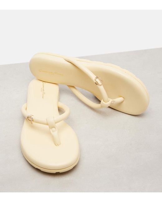 Gianvito Rossi Natural Fiji Leather Thong Sandals