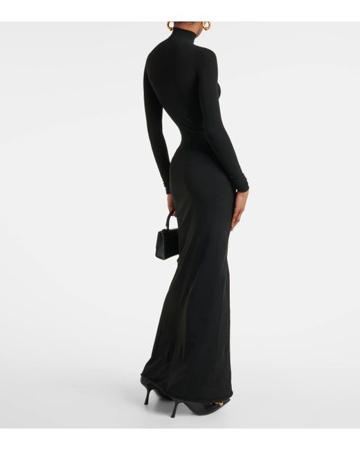 Balenciaga Black Turtleneck Jersey Maxi Dress