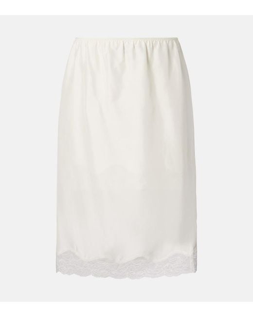 Dorothee Schumacher White Playful Volumes Silk Midi Skirt