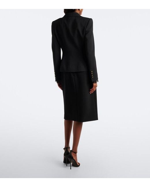 Dolce & Gabbana Black Wool-Blend Pencil Skirt