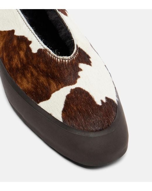 Le Monde Beryl Brown Apres Ski Printed Calf Hair Ballet Flats