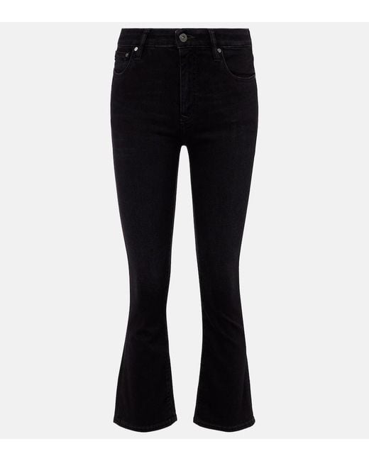 AG Jeans Black Jodi Cropped Flared Jeans