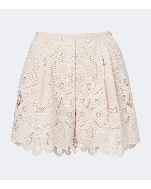 Elie Saab Natural Macrame Shorts