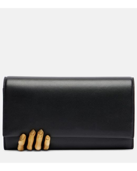 Khaite Black Hand Leather Clutch