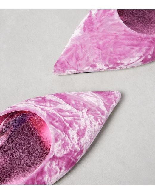 Jimmy Choo Pink Love Velvet Ballet Flats