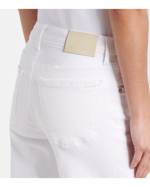 Citizens of Humanity White Lyra Wide-Leg Jeans