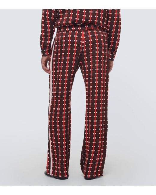 Wales Bonner Red X Lubaina Himid Checked Pants for men