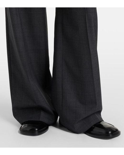 Frankie Shop Blue Brickell Plaid Wide-Leg Pants
