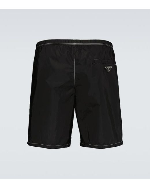 Prada Black Re-Nylon Swim Shorts for men