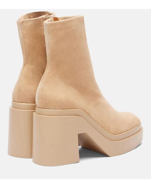 Bottines A Plateforme Nina En Daim Robert Clergerie en coloris Natural