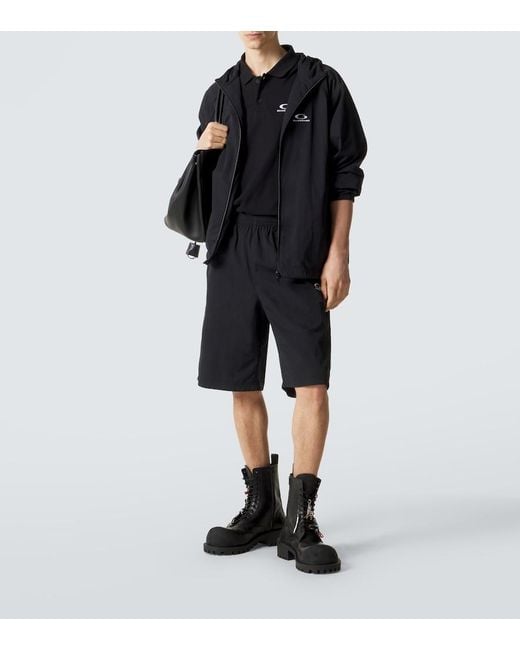 Balenciaga Black Jersey Bermuda Shorts for men