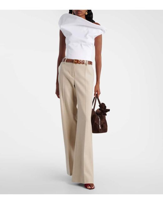 Magda Butrym Natural Wool Flared Pants