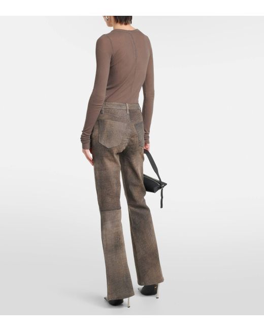 Pantalon bootcut a taille haute en cuir Re/done en coloris Brown