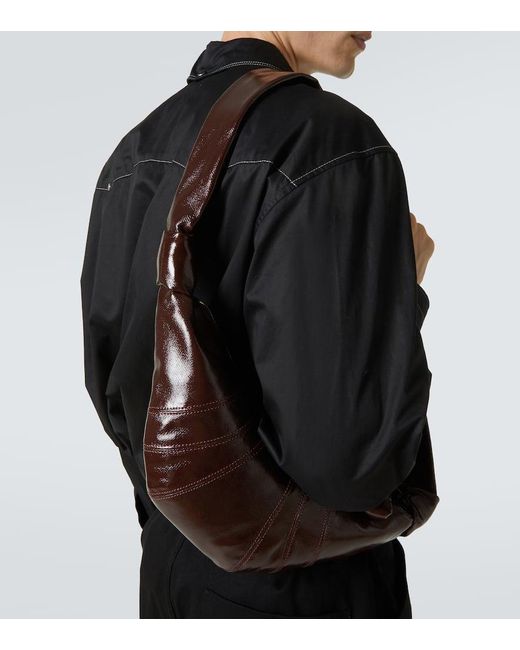 Lemaire Messenger Bag Croissant Small Aus Leder in Brown für Herren