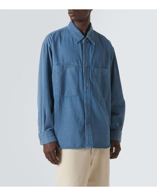 Lemaire Denim Shirt in Blue for Men | Lyst
