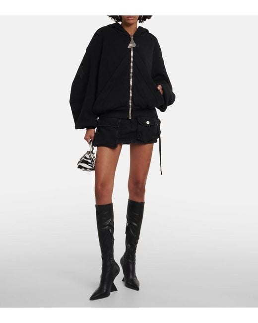 The Attico Black Fay Low-rise Denim Miniskirt