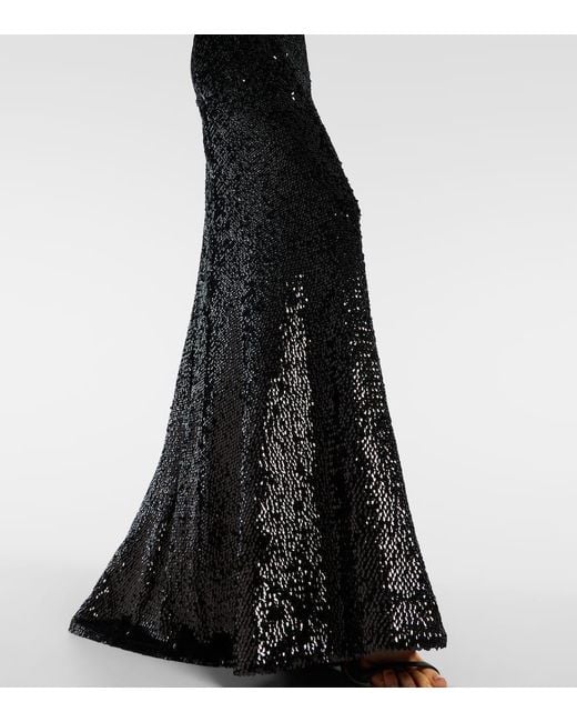 Jonathan Simkhai Black Beatrice Sequined Gown