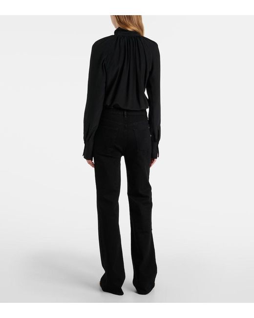 FRAME Black Arrow High-Rise Flared Jeans