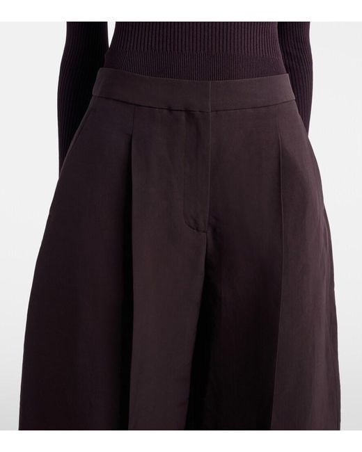 Alaïa Blue Poplin Barrel-Leg Pants