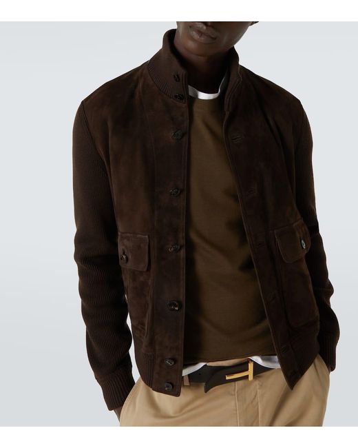Tom Ford Brown Wool And Suede Blouson for men