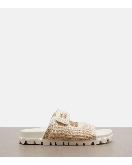 Miu Miu Natural Crochet Sandals