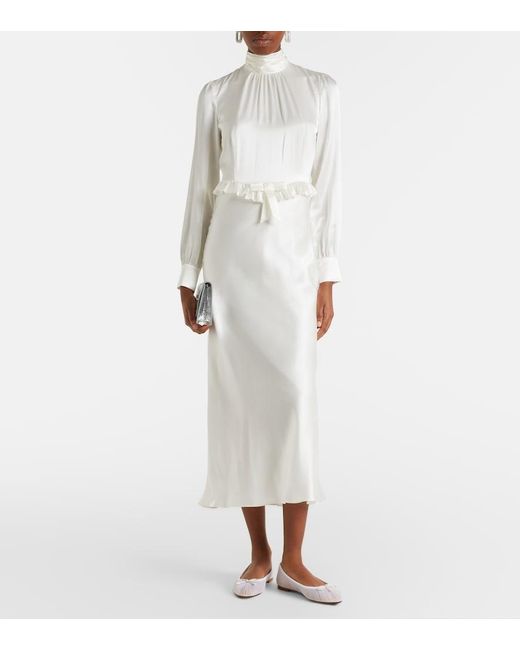 Aquazzura White Voile Leather-Trimmed Tulle Ballet Flats