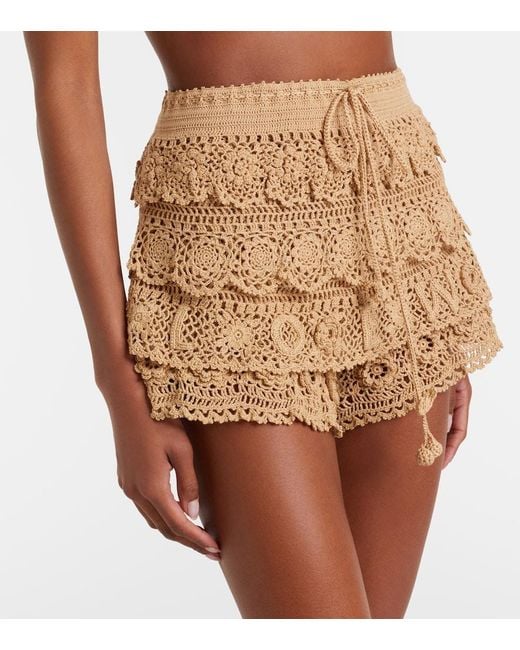 Loewe Natural Paula's Ibiza Crochet Cotton Micro Shorts