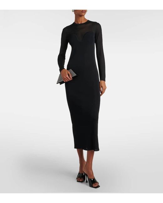 Nina Ricci Black Mesh Semi-sheer Maxi Dress