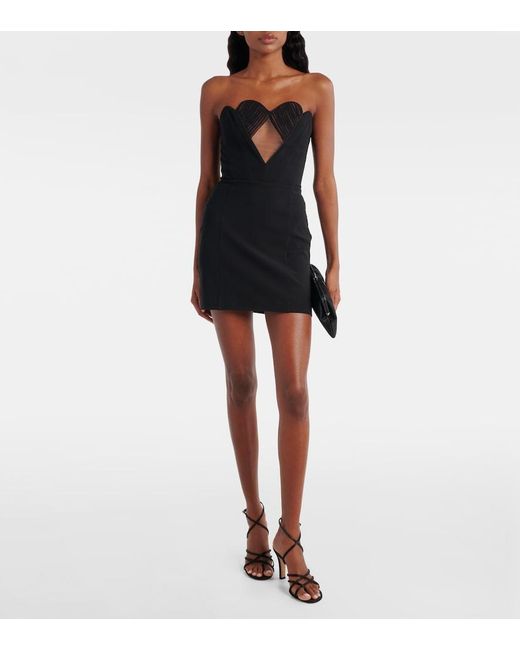 Nensi Dojaka Black Cutout Strapless Minidress