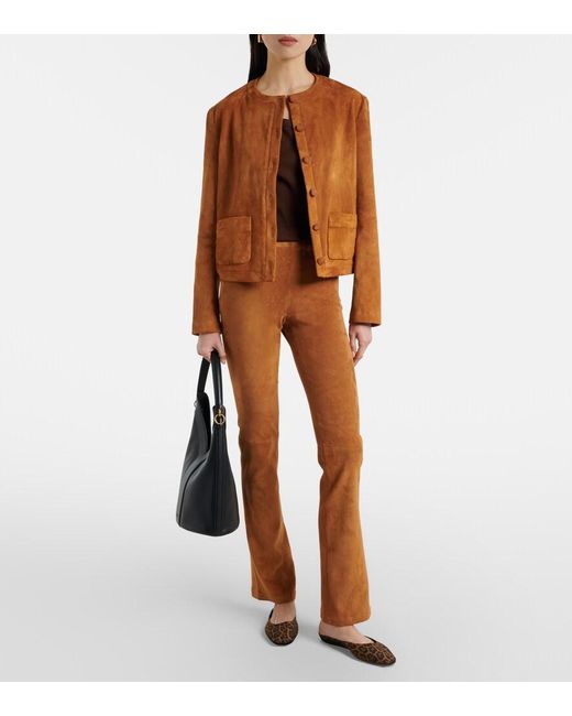 Stouls Brown Jp Long Suede Flared Pants
